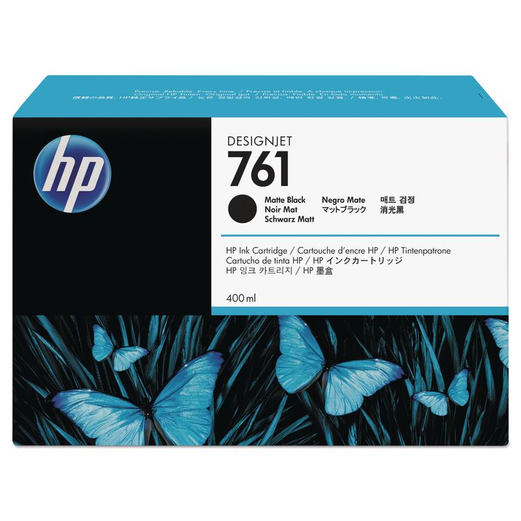 HP 761, (CM991A) Matte Black Original Ink Cartridge, 10/Carton