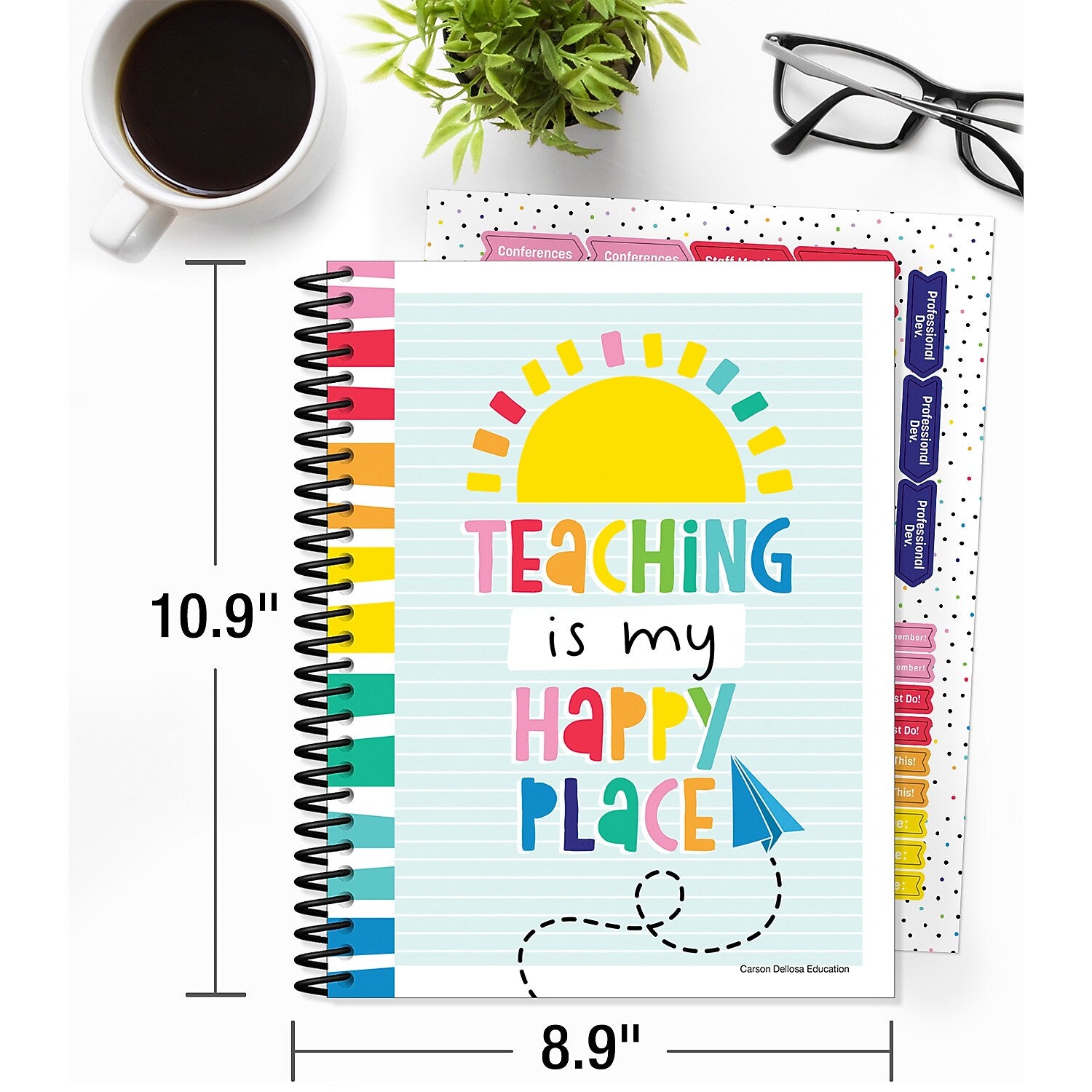 Carson Dellosa Education Happy Place Undated Lesson Planner, 10.9" x 8.9", 128 Pages (CD-105034)