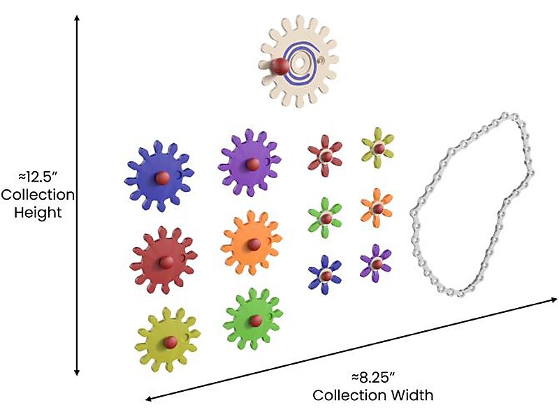 Flash Furniture Bright Beginnings Chain and Gears for Modular STEAM Walls, 79/Pack (MK-ME24343-GG)