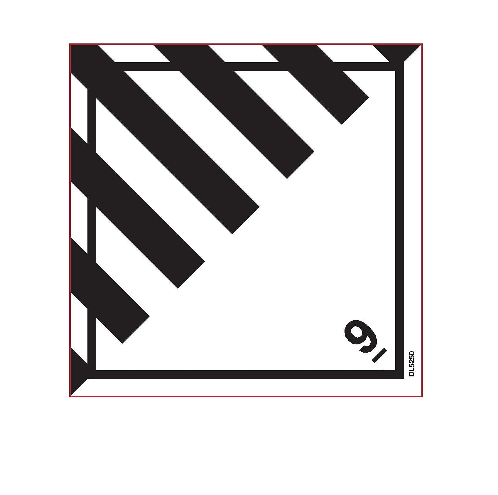 Hazard Class 09 D.O.T Label, 04" x 04"