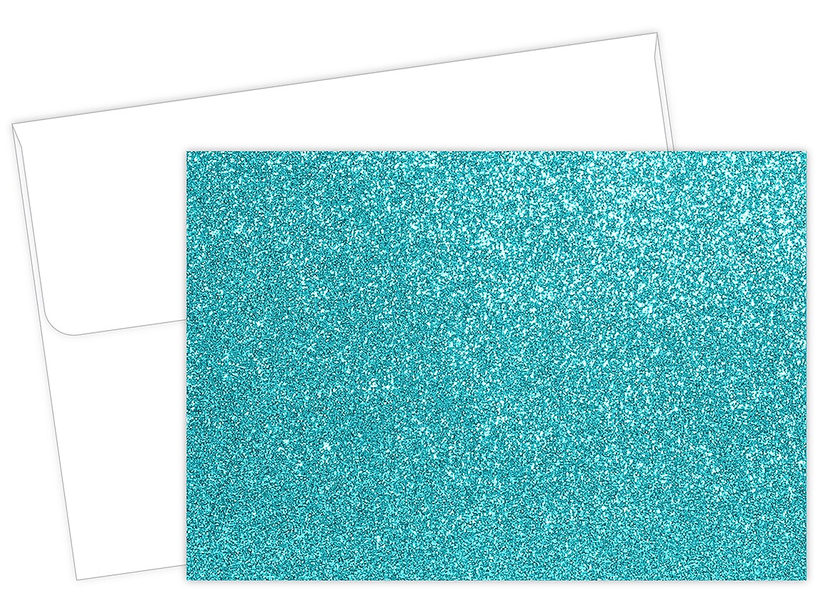 Great Papers! Teal Glitter Luster Personal Notecard, Blue, 15/Pack (2020025)