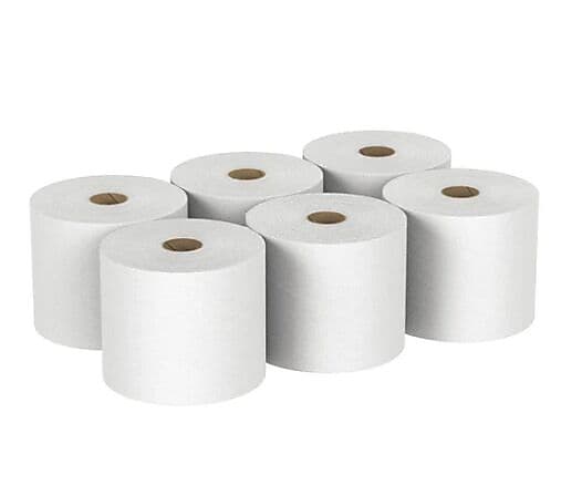 AbilityOne Paper Towel, Hard-roll, Non-Perforated, Single-Ply, 8" x 1000', White, 6/carton (NSN6671042)