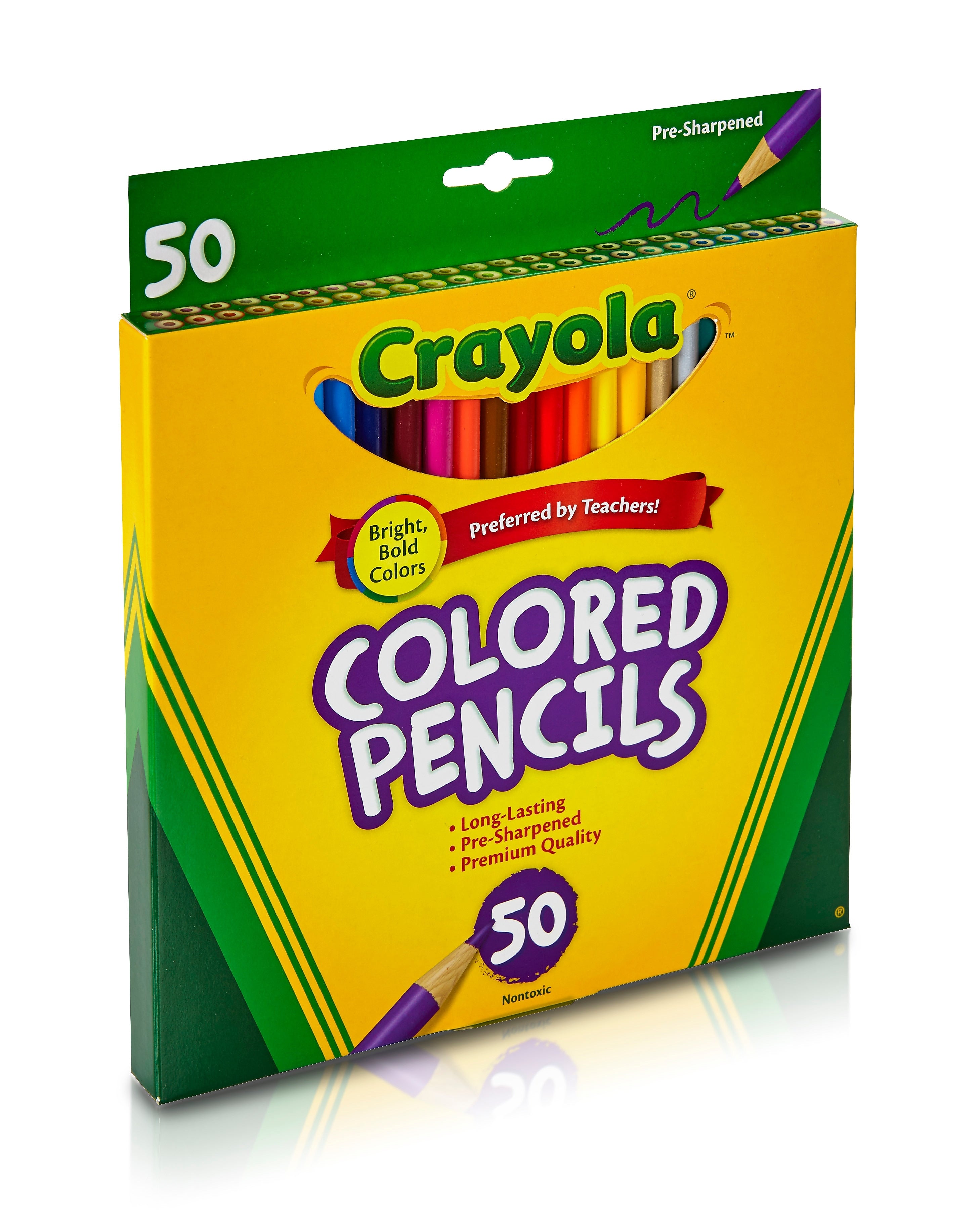Crayola Kids' Colored Pencils, Assorted Colors, 50/Box (68-4050)