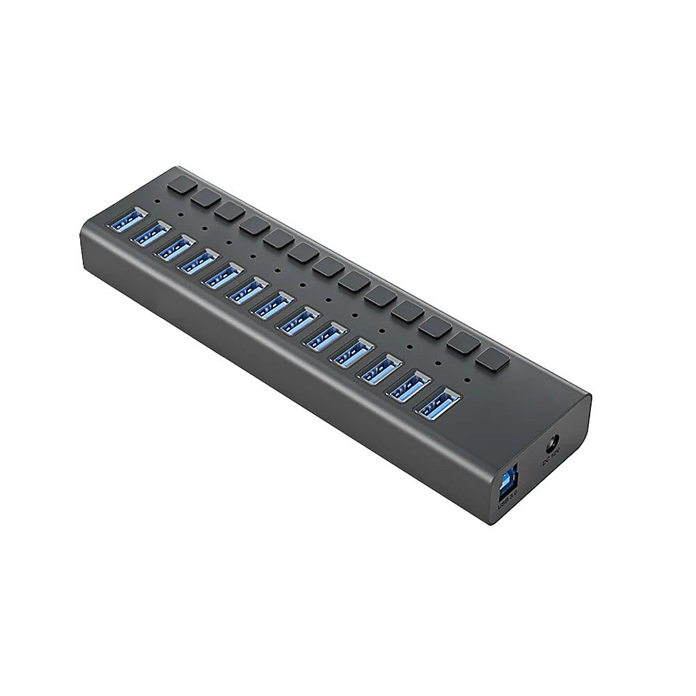4XEM 13-Port USB 3.0 Power Switch Data Transfer Hub, Gray (4XH713)