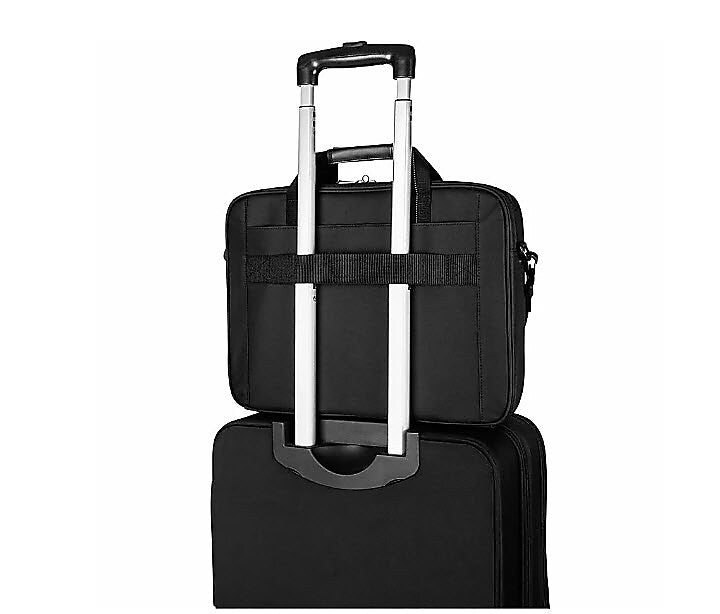 Targus Classic Slim Polyester Briefcase, Laptop Compatible, Black (TCT027US)