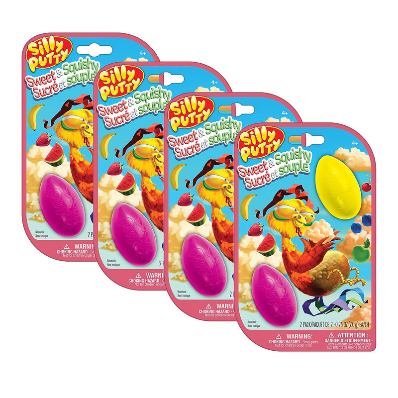 Crayola Silly Putty Sweet & Squishy Eggs, Assorted Colors, 2/Pack, 4 Packs/Bundle (BIN080993-4)