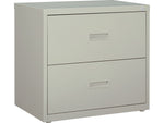 Hirsh HL1000 Series 2-Drawer Lateral File Cabinet, Letter/Legal Size, Lockable, 28"H x 30"W x 18.63"D, Light Gray (19439)