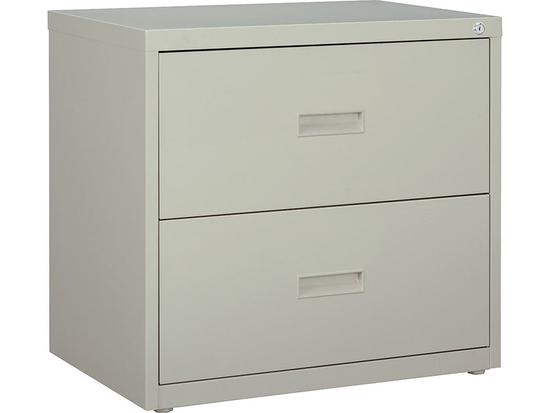 Hirsh HL1000 Series 2-Drawer Lateral File Cabinet, Letter/Legal Size, Lockable, 28"H x 30"W x 18.63"D, Light Gray (19439)