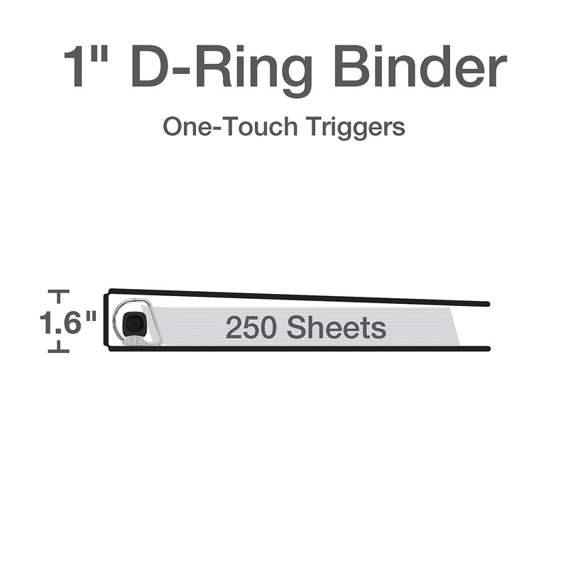 Cardinal Premier EasyOpen ClearVue 1" 3-Ring View Binders, D-Ring, White (10300CB)