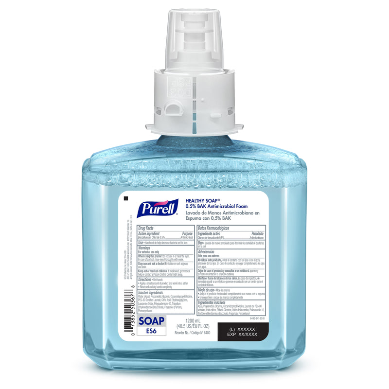 PURELL HEALTHY SOAP Antibacterial Liquid Hand Soap Refill for ES6 Dispenser, Light Scent, 1200 ml, 2/Carton (6480-02)