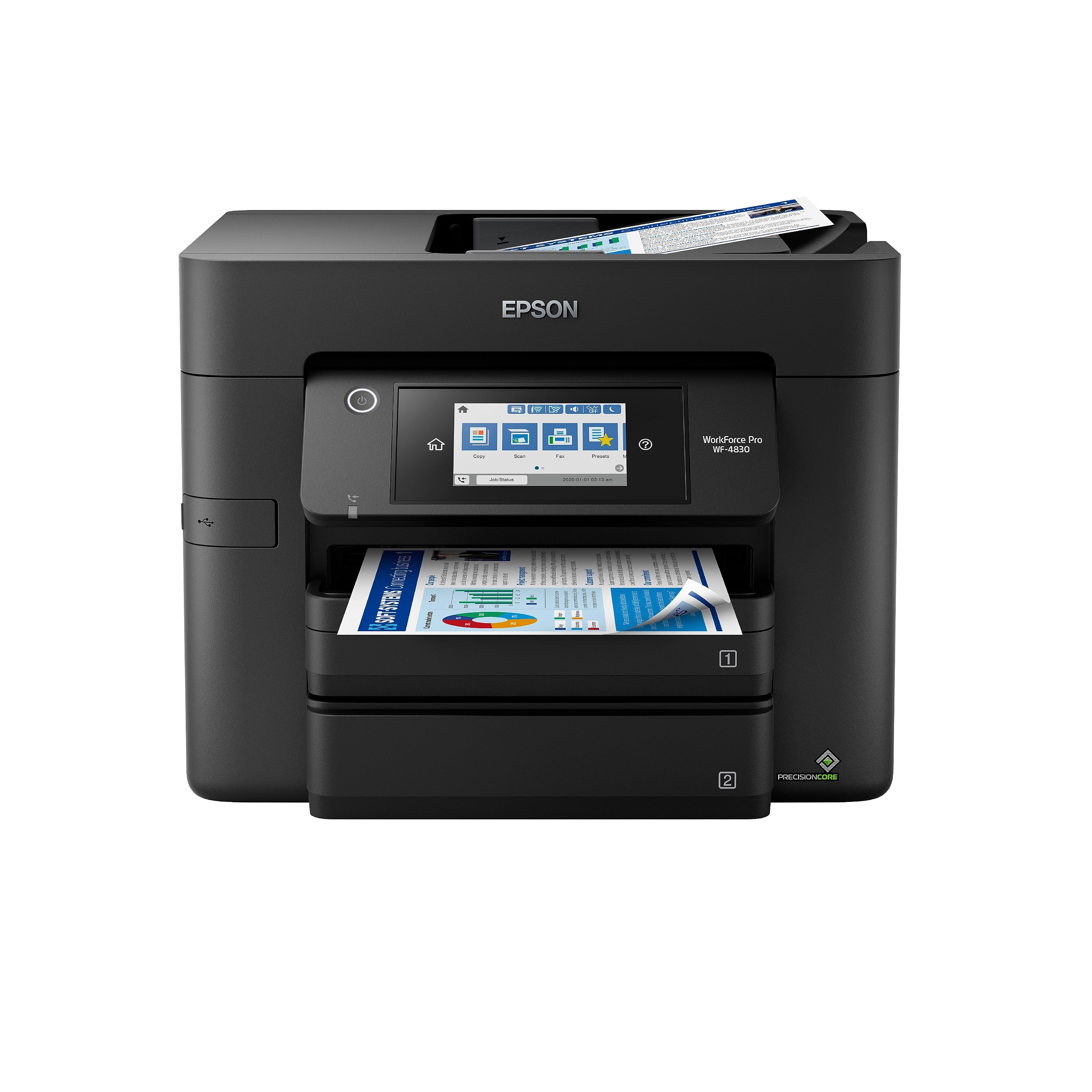 Epson WorkForce Pro WF-4830 Wireless Color Inkjet Printer, All-In-One, Print, Scan, Copy, Fax (9472528)