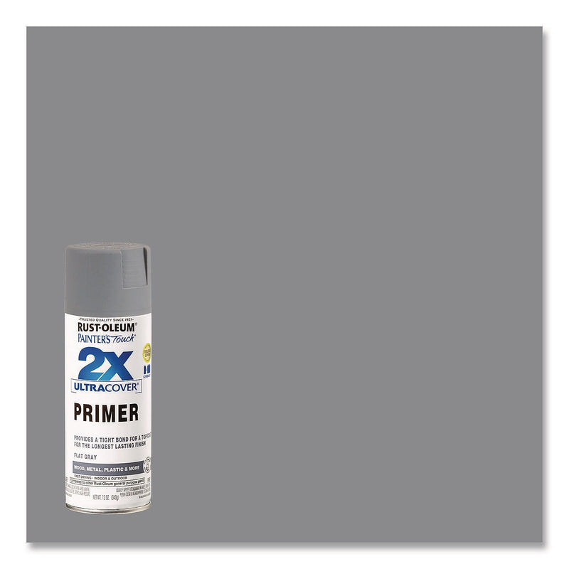 Rust-Oleum Painter's Touch 2X Ultra Cover Spray Paint, Gray, 12 oz., 6/Carton (334017)