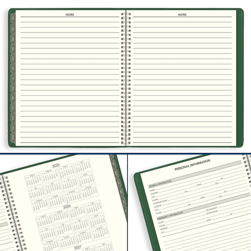 2026 AT-A-GLANCE Recycled 9" x 11" Monthly Planner, Faux Leather Cover, Green (70-260G-60-26)