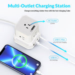Uncaged Ergonomics Cube 5-Outlet 4-USB Port Surge Protector, 10', White (PC-w-c)