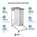AdirOffice Steel Vertical File Blueprint Rolling Storage Stand, Grey (613-KIT1)