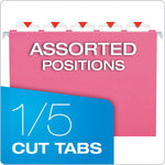 Pendaflex 100% Recycled Hanging File Folder, 1-Tab, Letter, Pink, 10/Box (81609EE)