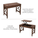 Alera Sit-to-Stand Table Desk, 47.25w x 23.63d x 29.5 to 43.75h, Modern Walnut