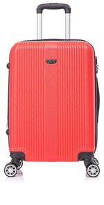 TUCCI 4-Piece Hardside Spinner Carry-On Luggage Set, TSA Checkpoint Friendly, Red (S0536-04-RED)
