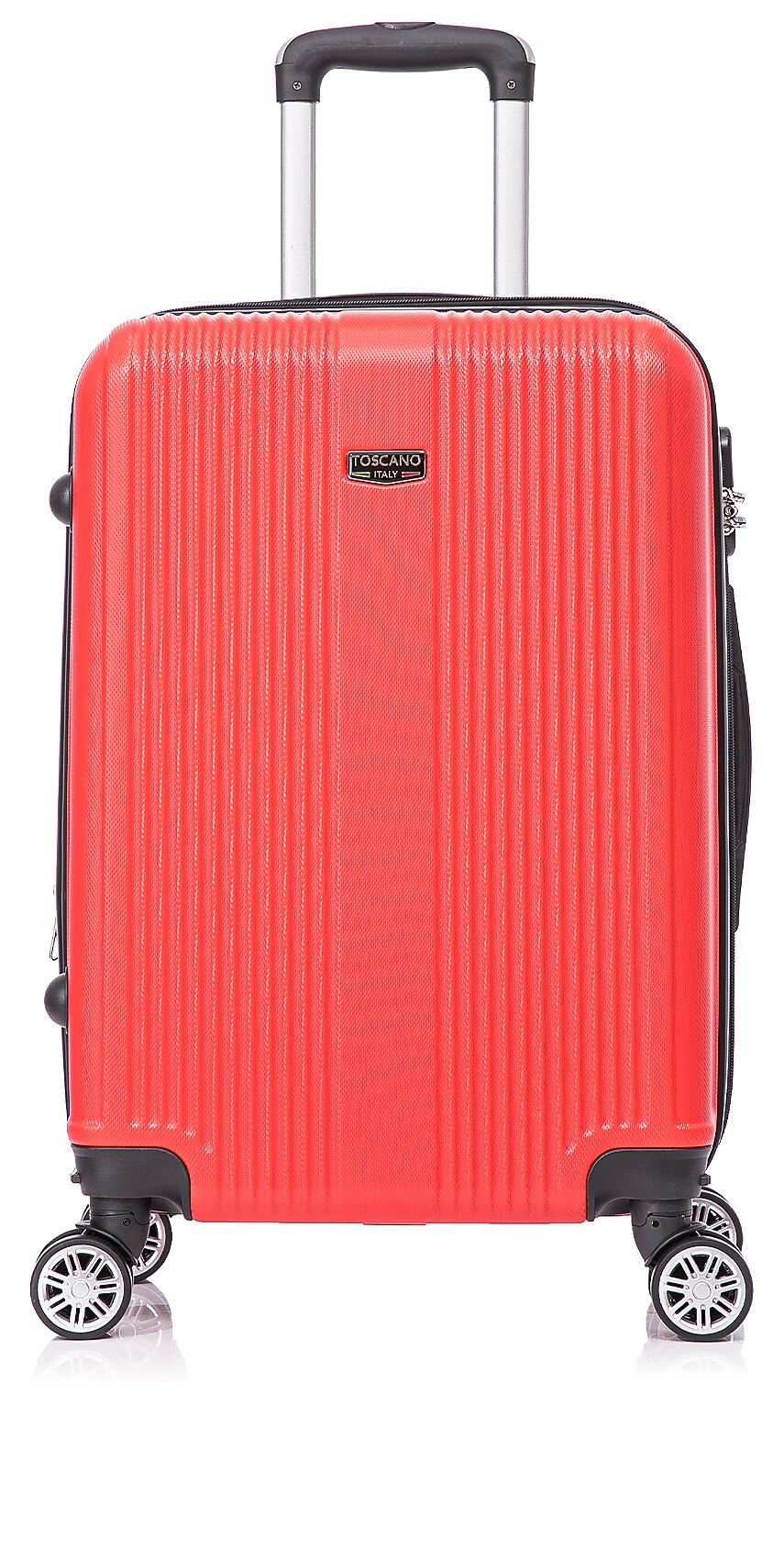 TUCCI 4-Piece Hardside Spinner Carry-On Luggage Set, TSA Checkpoint Friendly, Red (S0536-04-RED)