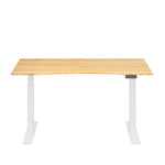 FlexiSpot E7 Commercial 60''W Electric Adjustable Standing Desk, Bamboo Curve/White (E7WCOMCR6030LBZB)