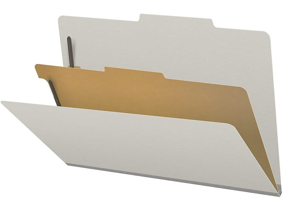 Medical Arts Press Pressboard Classification Folder, 1 Divider, 2" Expansion, Legal Size, Gray, 10/Box (DV-T52-14-3GRY)