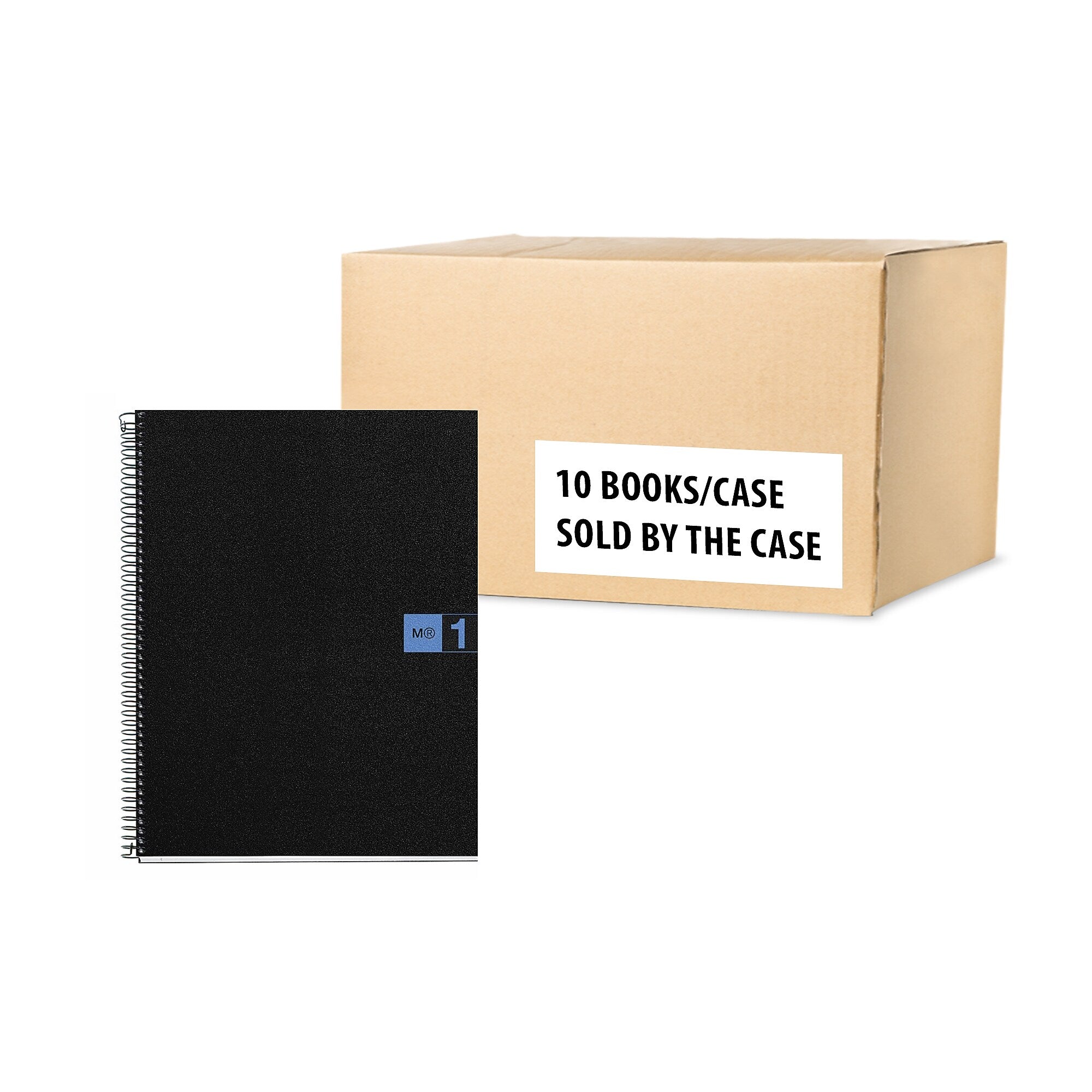 Miquelrius 1-Subject Notebook, 8.5" x 11", Graph-Ruled, 80 Sheets, Black/Blue, 10/Carton (49423CS)