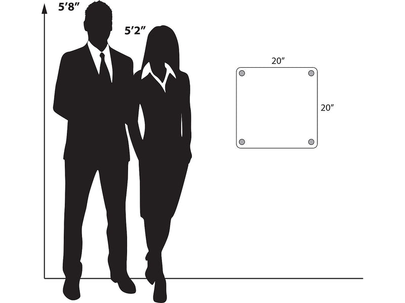 Azar Sign Holder, 20" x 20", Wall Mounted, Gold, Acrylic, 4/Pack (105520-GLD-4PK)