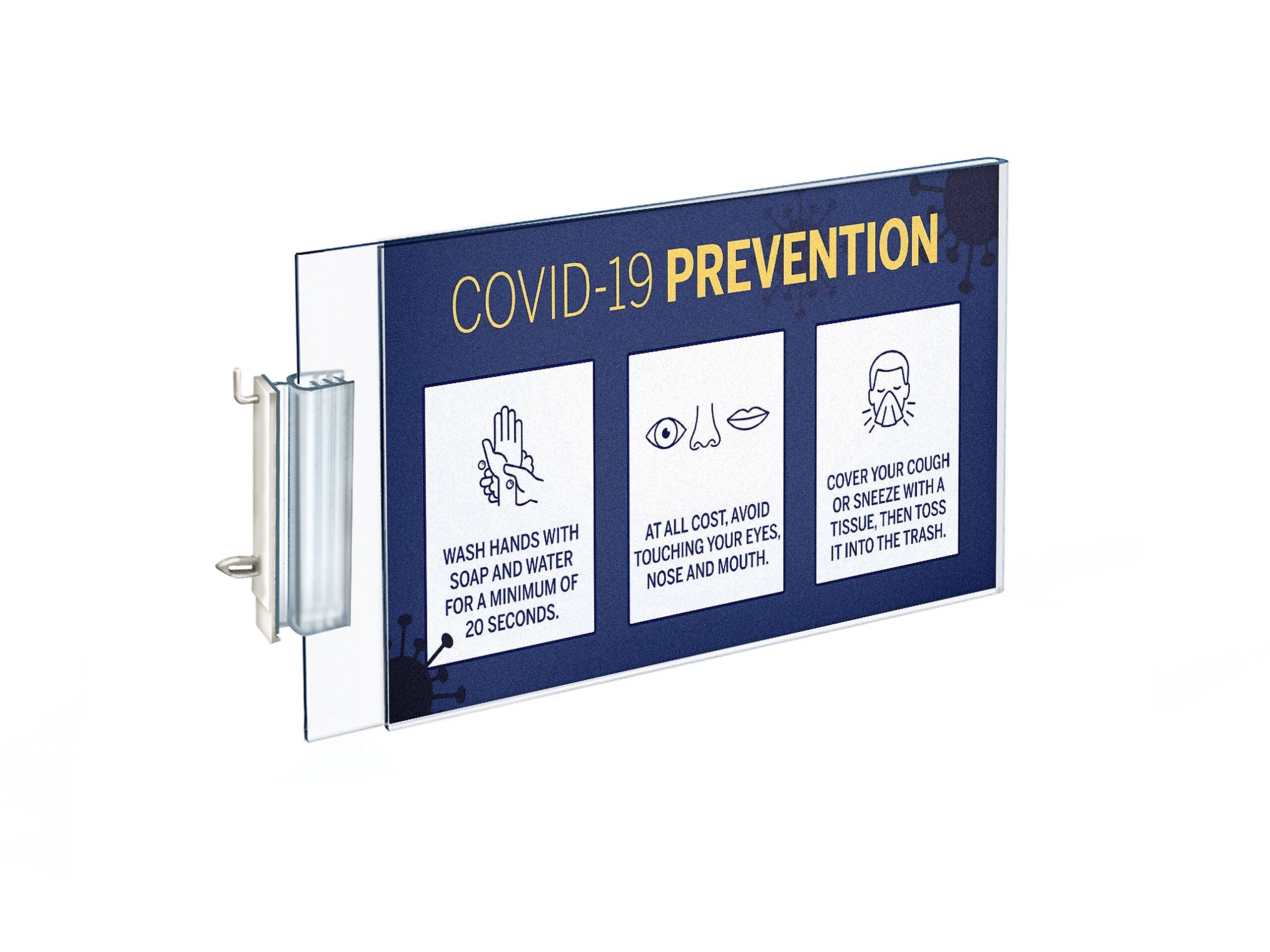 Azar Sign Holder, 7.75" x 5", Horizontal, Wall Mounted, Clear, Acrylic, 10/Pack (103323)