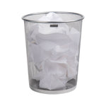 Mind Reader Metal Mesh Trash Can Without Lid, 4.4 Gallon, Silver (1CIRGA-SIL)