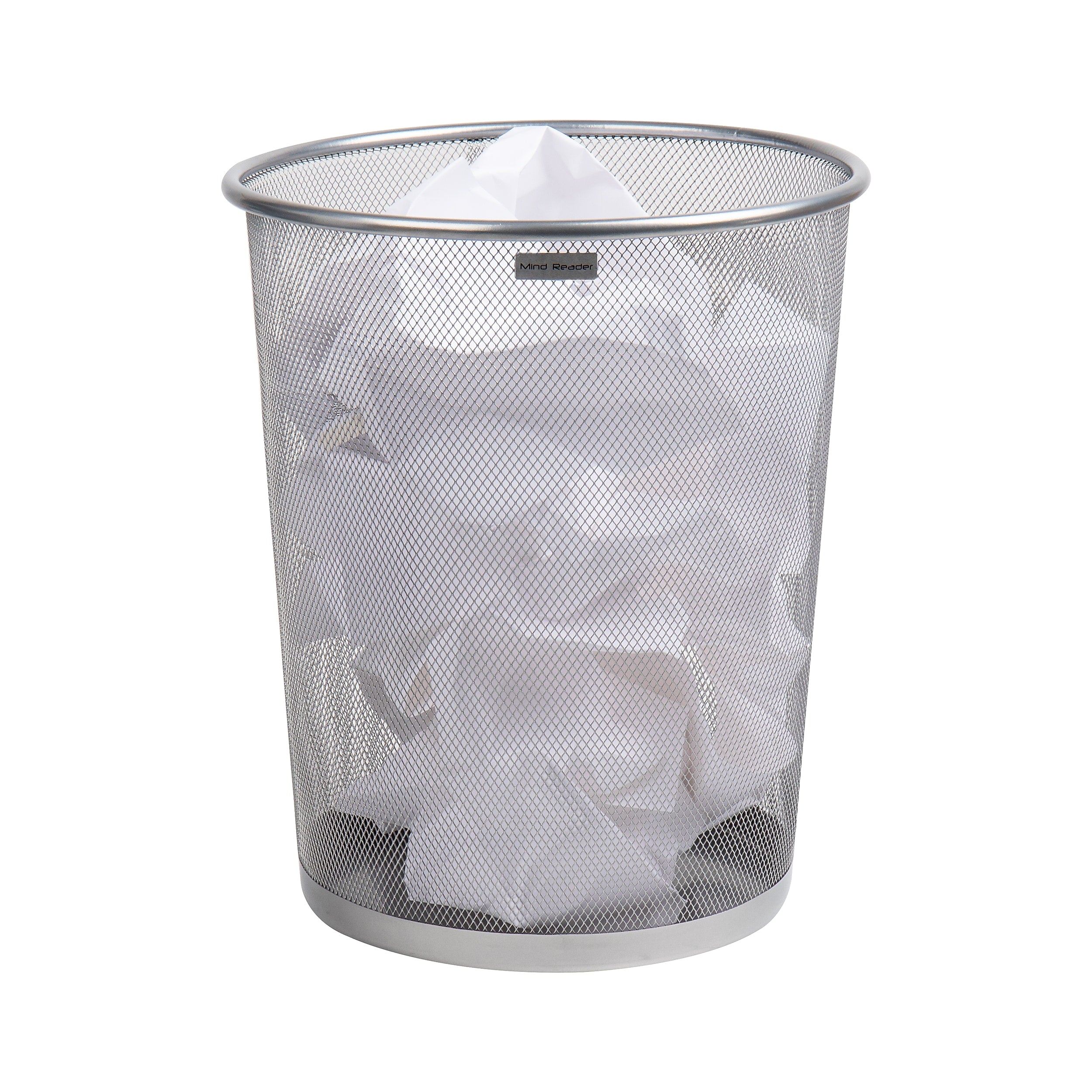Mind Reader Metal Mesh Trash Can Without Lid, 4.4 Gallon, Silver (1CIRGA-SIL)