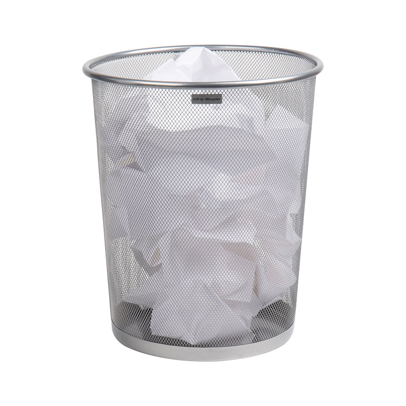 Mind Reader Metal Mesh Trash Can Without Lid, 4.4 Gallon, Silver (1CIRGA-SIL)