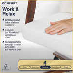 Finch NEO ONE Ergonomic Velvet Fabric/Wood Swivel Executive Chair, Cream (52304-CRM)
