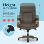 La-Z-Boy Colston Ergonomic Vegan Leather Swivel Executive Chair, Mocha Brown (60120-MBRN)