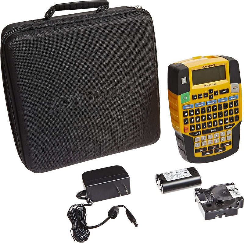 DYMO Rhino 4200 Kit Portable Label Maker & Carry Case, Yellow/Black (1835374)