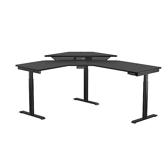 VersaDesk PowerLift 60"W Electric Corner Adjustable Standing Desk, Black (PLCSD6072-BB-APP)
