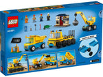 LEGO City Construction Trucks and Wrecking Ball Crane Building Set (60391)
