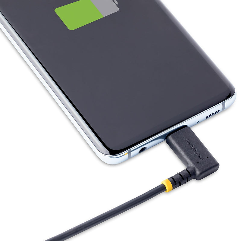 StarTech.com 6.6ft USB-C Cable, Charge/Sync, Right-Angled USB C, Black (R2CCR-2M-USB-CABLE)