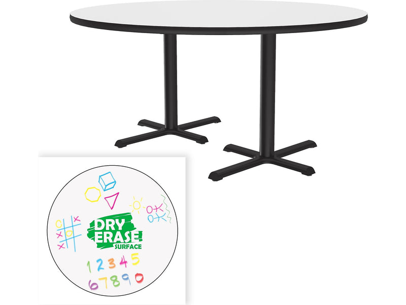 Correll 60" Round Dry-Erase Markerboard Cafe Table, Frosty White/Black (BCT60DER-80)