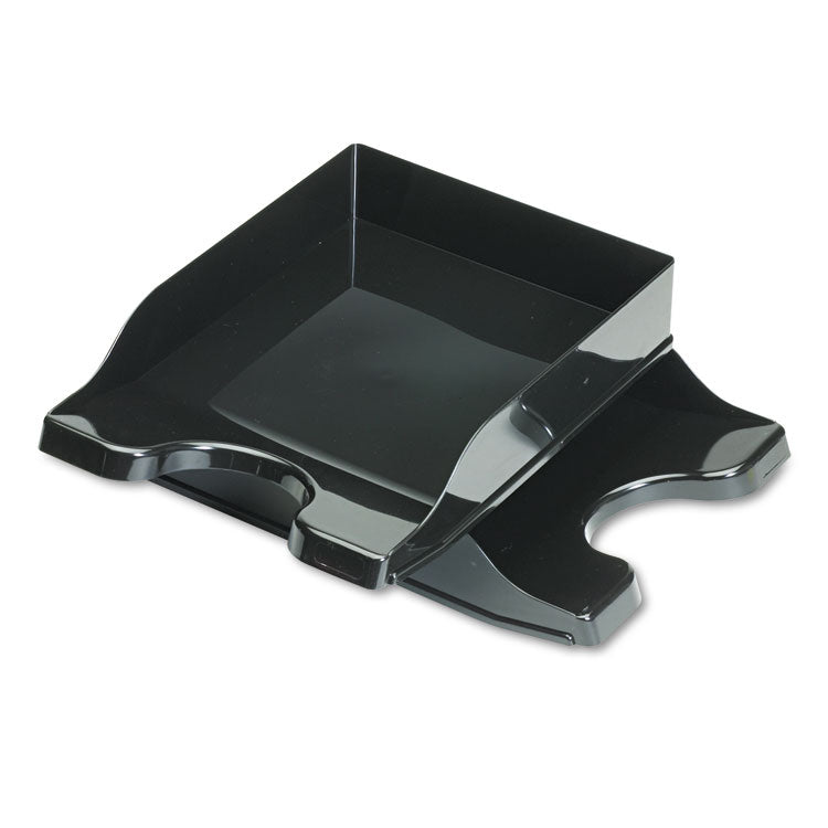 Docutray Multi-Directional Stacking Tray Set, 2 Sections, Letter To Legal Size Files, 10.13" X 13.63" X 2.5", Black, 2/pack
