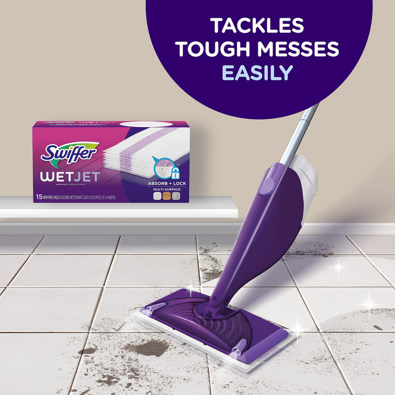 Swiffer WetJet Spray Mop Multi-Surface Floor Cleaner Pad Refill, 24 Count (PGC 08443)