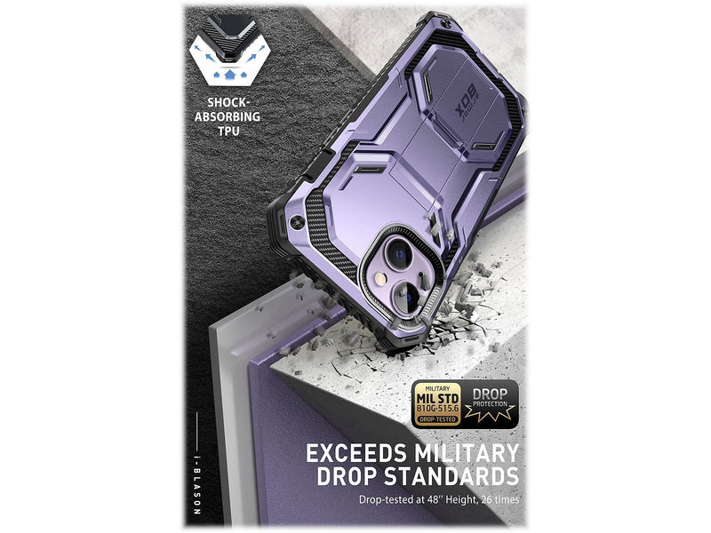 i-Blason Armorbox Metallic Purple Rugged Case for iPhone 14 (iPhone2021/22-6.1-Armorbox-SP-Mauve)