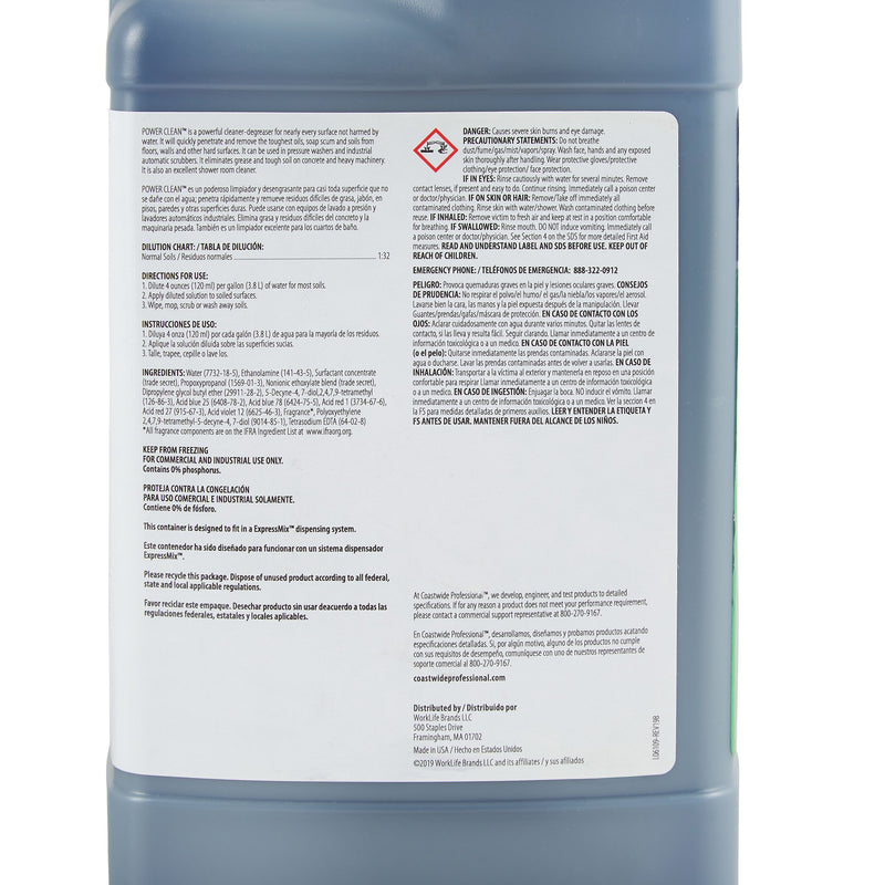Coastwide Professional Heavy-Duty Cleaner and Degreaser Power Clean Concentrate for ExpressMix, 3.25L, 2/Carton (CW0733EM-A)