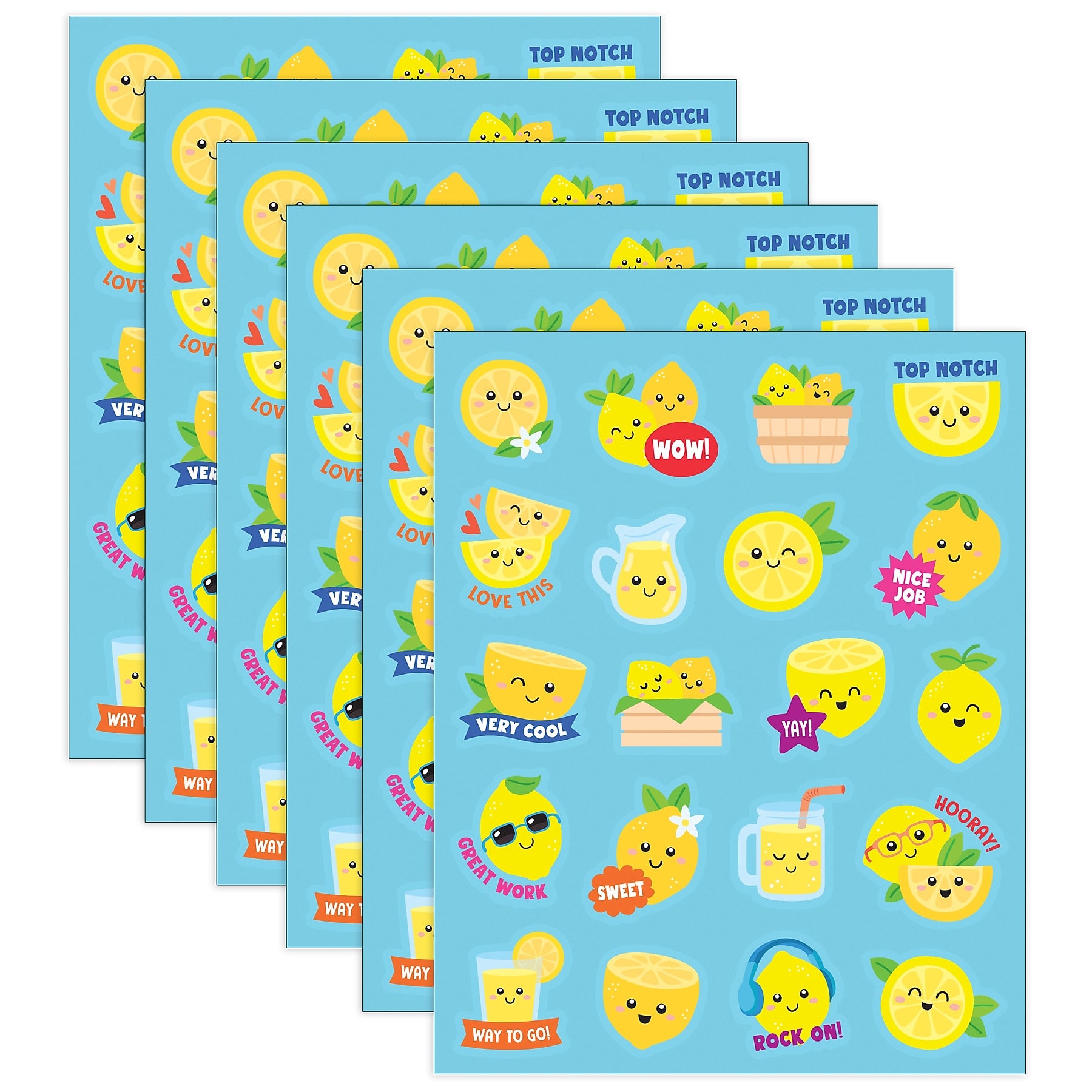 Teacher Created Resources Lemon Smelly Stickers, Multicolored, 120/Pack, 6/Packs/Bundle (TCR9443-6)