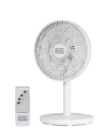 Black & Decker 12" Oscillating Desk Fan, 3-Speed, White (BFDTD12VW)