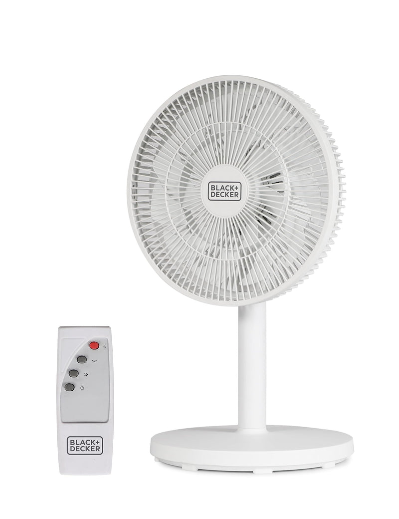 Black & Decker 12" Oscillating Desk Fan, 3-Speed, White (BFDTD12VW)