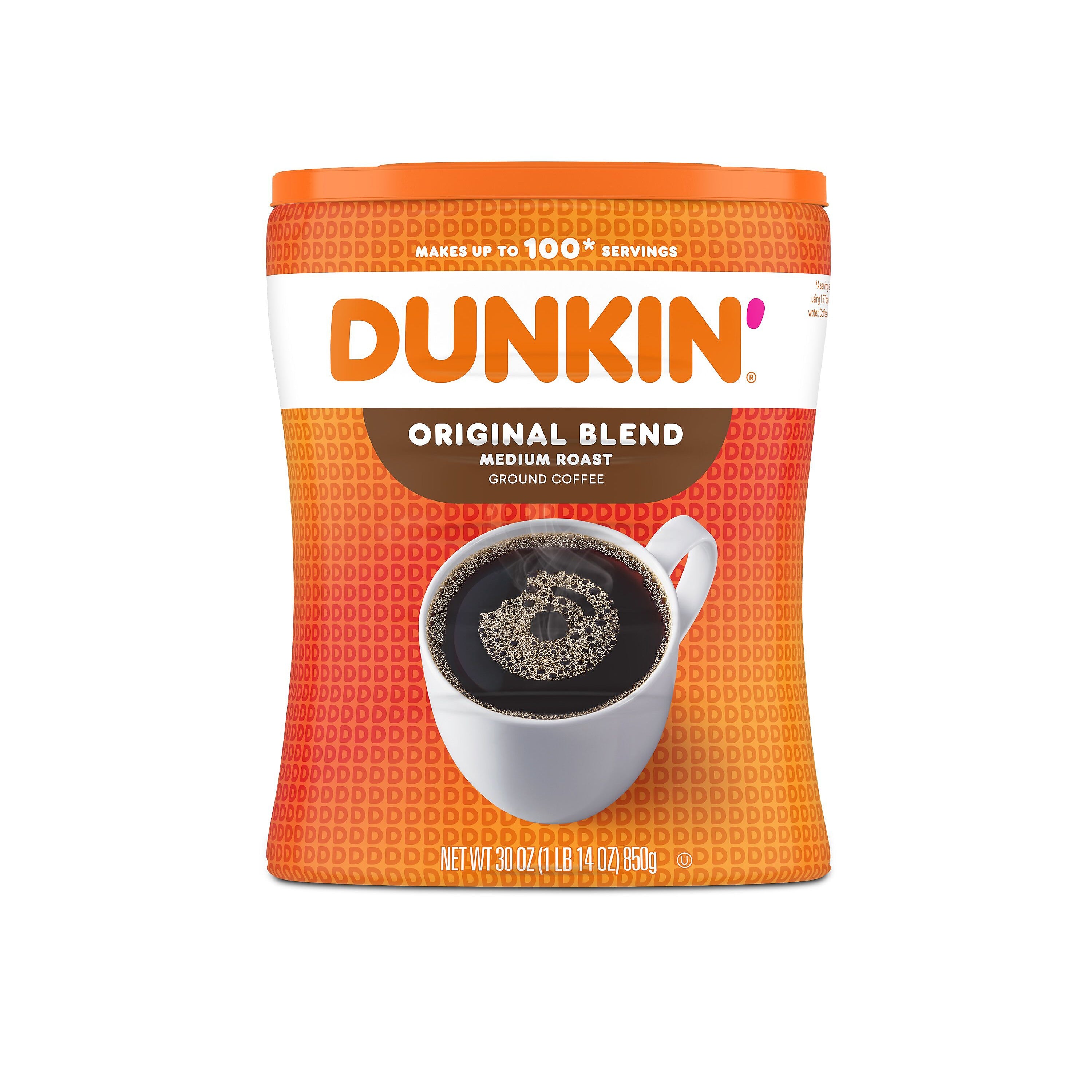 Dunkin' Original Blend Ground Coffee, Medium Roast, 30 oz. Canister (8133401102)