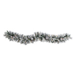 Nearly Natural 6-ft Flocked Artificial Christmas Garland with Pine Cones and 35 Warm White LED Lights (W1309)