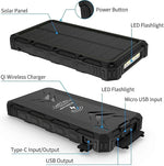 4XEM 30,000 mAh Mobile Solar Power Bank and Charger(4XSOLARPWR30OR)