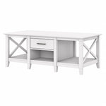 Bush Furniture Key West 47" x 24" Coffee Table, Pure White Oak (KWT148WT-03)