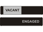 Seco Adhesive Vacant/Engaged Sliding Sign, 10" x 2", Black/Gray (OF142)